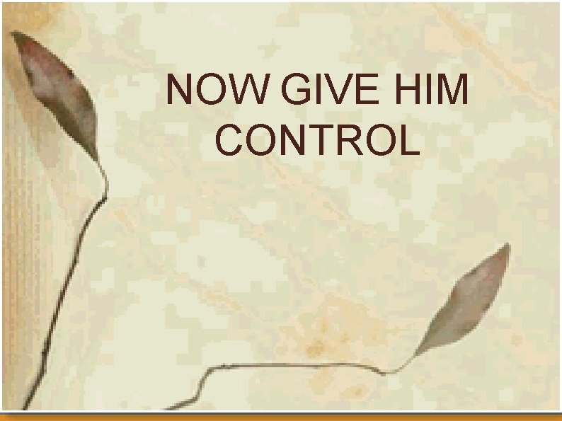 NOW GIVE HIM CONTROL 