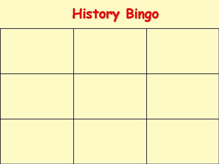 History Bingo 