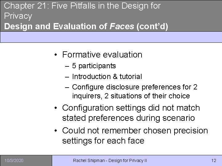 Chapter 21: Five Pitfalls in the Design for Privacy Design and Evaluation of Faces