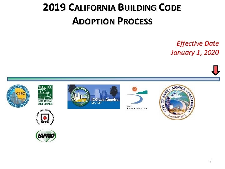 2019 CALIFORNIA BUILDING CODE ADOPTION PROCESS Effective Date January 1, 2020 9 2019 CALIFORNIA BUILDING CODE ADOPTION PROCESS Effective Date January 1, 2020 9