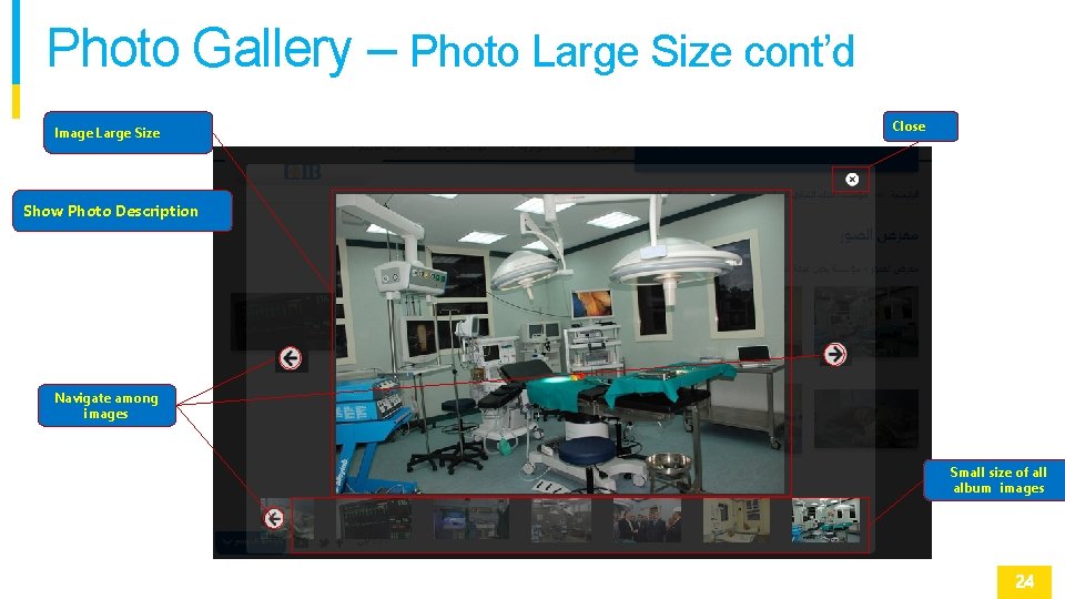 Photo Gallery – Photo Large Size cont’d Image Large Size Close Show Photo Description