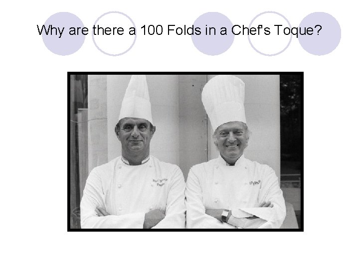 Why are there a 100 Folds in a Chef's Toque? 