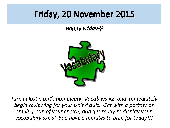 Monday 16 November 2015 Welcome Back Hello Again