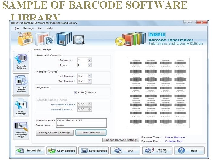 SAMPLE OF BARCODE SOFTWARE LIBRARY 