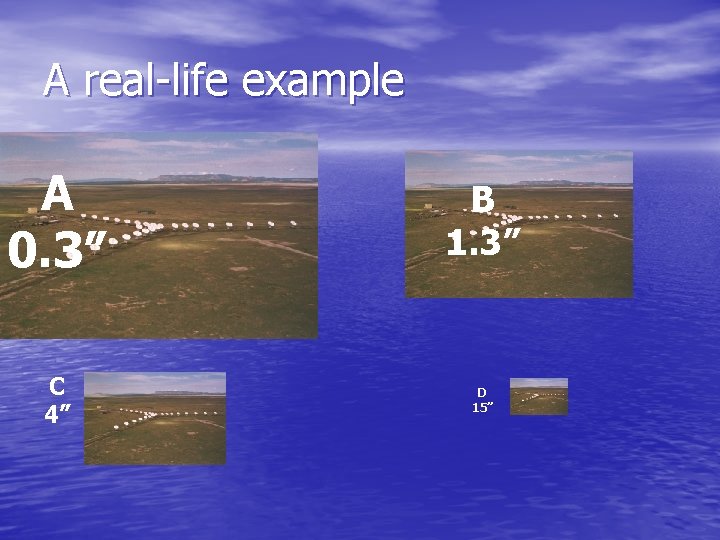 A real-life example A 0. 3” B 1. 3” C 4” D 15” 