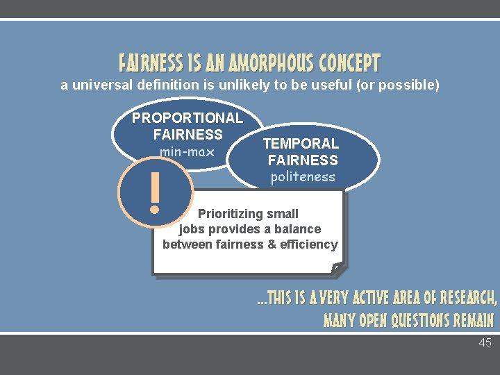 FAIRNESS IS AN AMORPHOUS CONCEPT a universal definition is unlikely to be useful (or