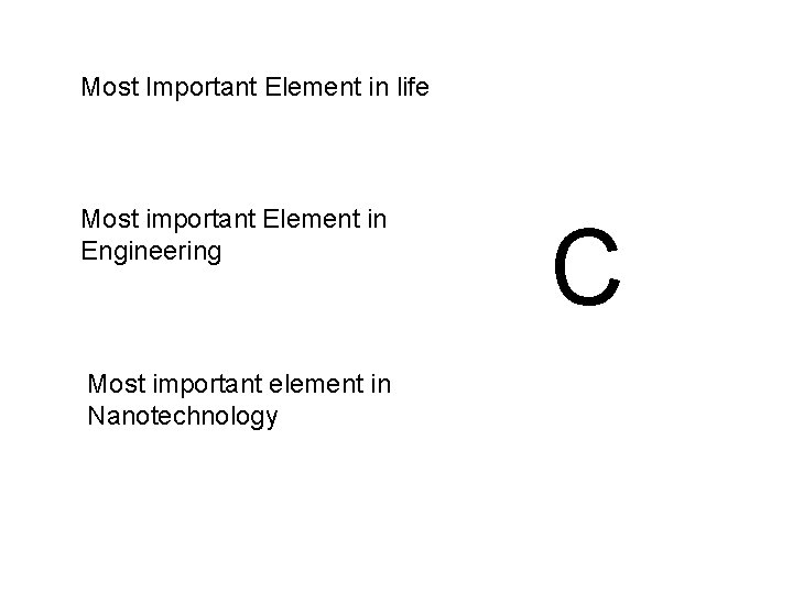 Most Important Element in life Most important Element in Engineering Most important element in