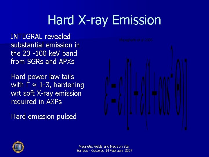 Hard X-ray Emission INTEGRAL revealed substantial emission in the 20 -100 ke. V band