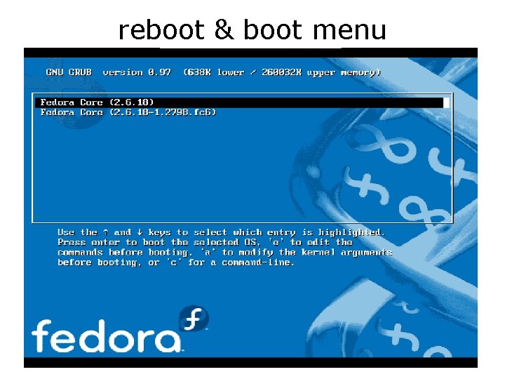 reboot & boot menu 