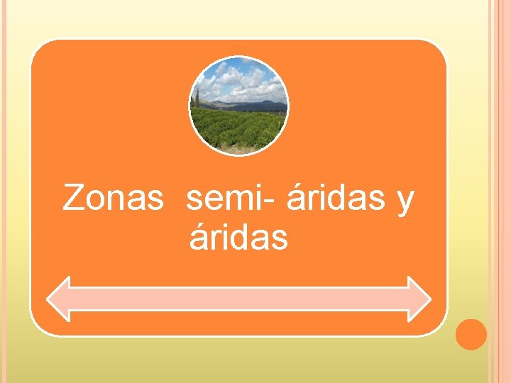 Zonas semi- áridas y áridas 