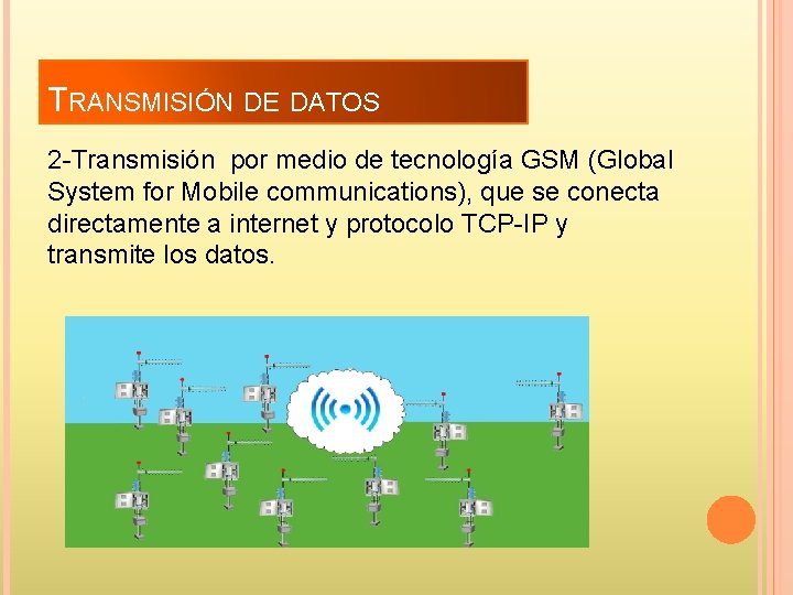 TRANSMISIÓN DE DATOS 2 -Transmisión por medio de tecnología GSM (Global System for Mobile