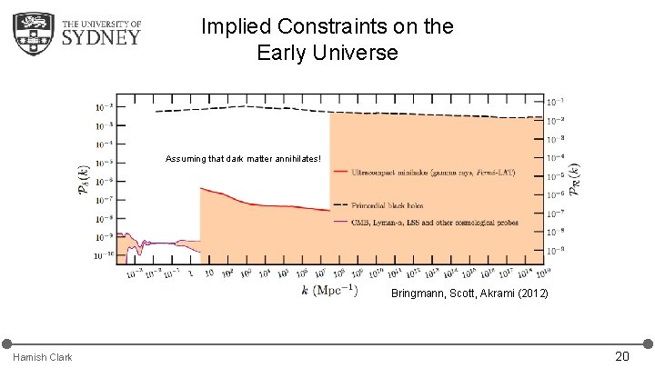 Implied Constraints on the Early Universe Assuming that dark matter annihilates! Bringmann, Scott, Akrami Implied Constraints on the Early Universe Assuming that dark matter annihilates! Bringmann, Scott, Akrami