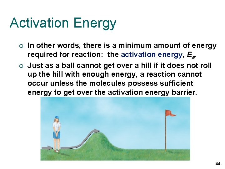 Activation Energy ¡ ¡ In other words, there is a minimum amount of energy Activation Energy ¡ ¡ In other words, there is a minimum amount of energy