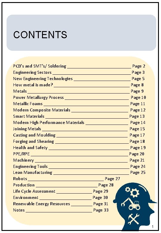 CONTENTS PCB’s and SMT’s/ Soldering ______________ Page 2 Engineering Sectors _________________ Page 3 New