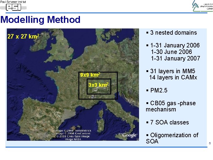 Modelling Method § 3 nested domains 27 x 27 km 2 § 1 -31