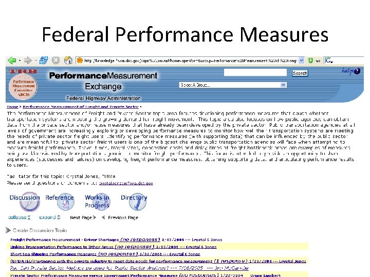 Federal Performance Measures 