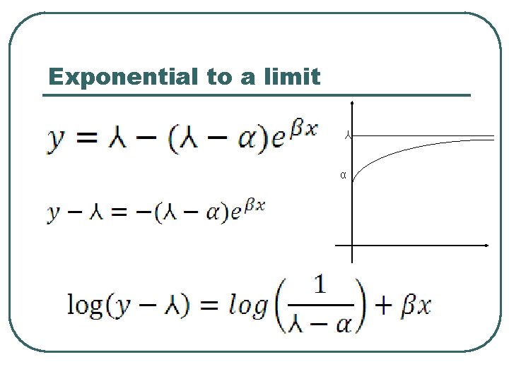 Exponential to a limit Y α Exponential to a limit Y α