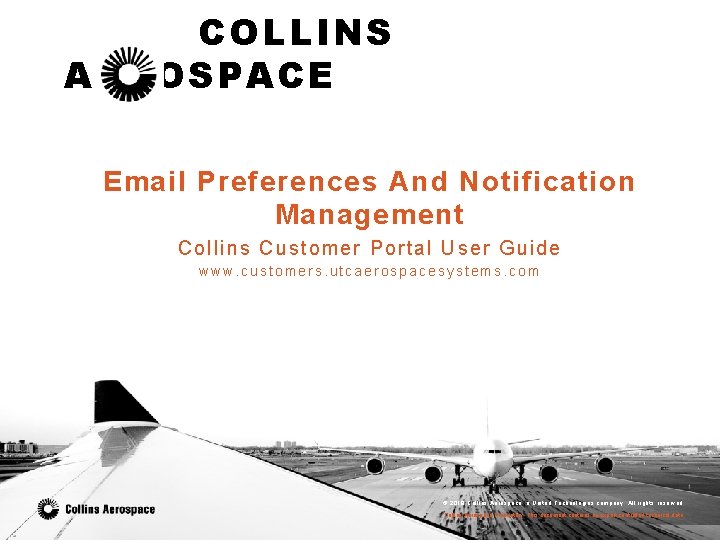 COLLINS AEROSPACE Email Preferences And Notification Management Collins C ustom er Por tal U