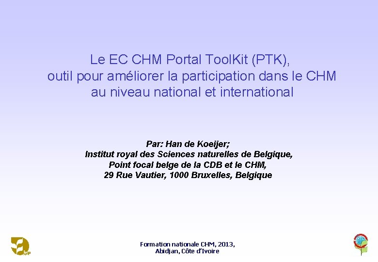 Le EC CHM Portal Tool. Kit (PTK), outil pour améliorer la participation dans le