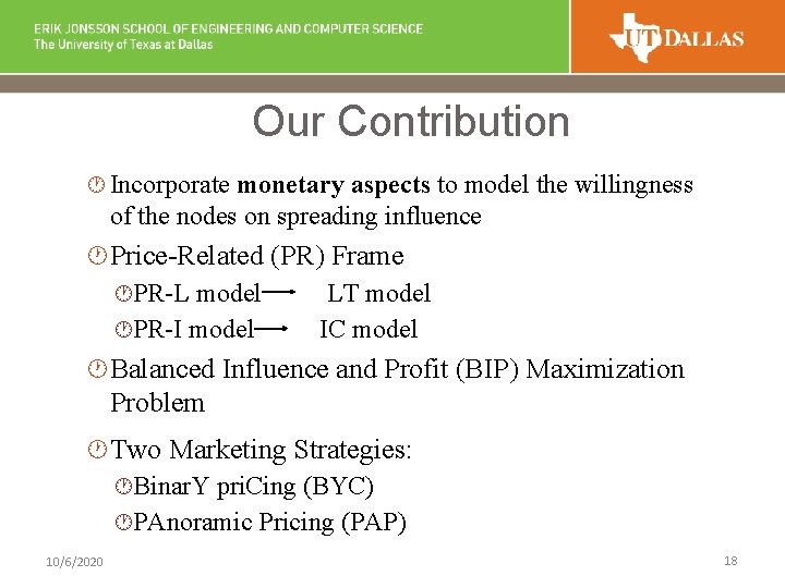 Our Contribution · Incorporate monetary aspects to model the willingness of the nodes on