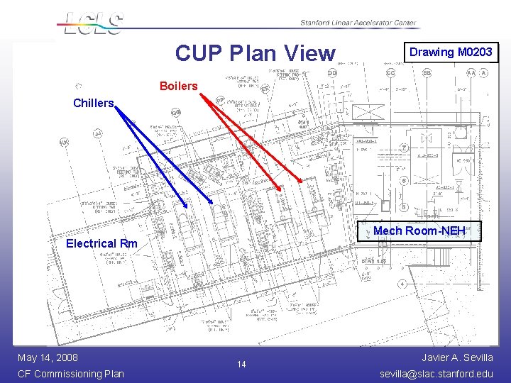 CUP Plan View Drawing M 0203 Boilers Chillers Mech Room-NEH Electrical Rm May 14,