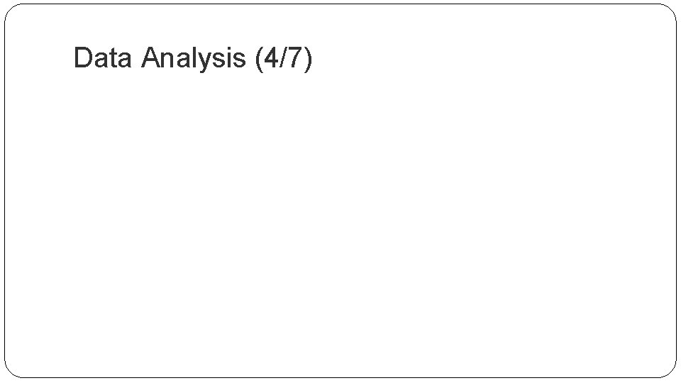 Data Analysis (4/7) 