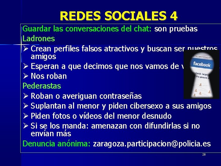 REDES SOCIALES 4 Guardar las conversaciones del chat: son pruebas Ladrones Crean perfiles falsos