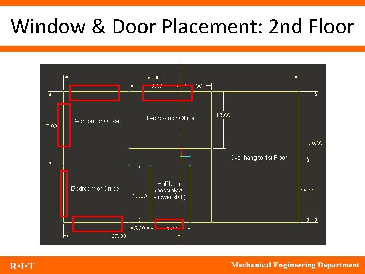 Window & Door Placement: 2 nd Floor 