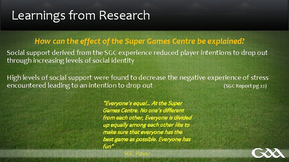 Learnings from Research How can the effect of the Super Games Centre be explained?