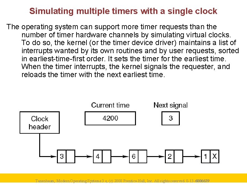 Simulating multiple timers with a single clock The operating system can support more timer