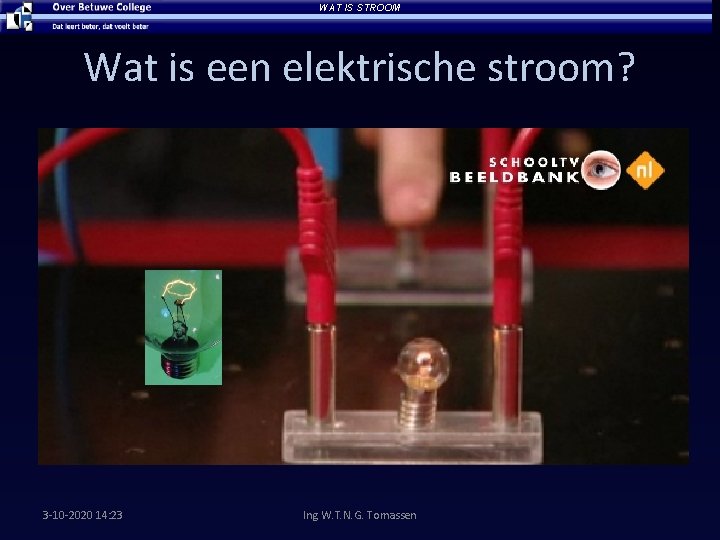 WAT IS STROOM Wat is een elektrische stroom? 3 -10 -2020 14: 23 Ing WAT IS STROOM Wat is een elektrische stroom? 3 -10 -2020 14: 23 Ing