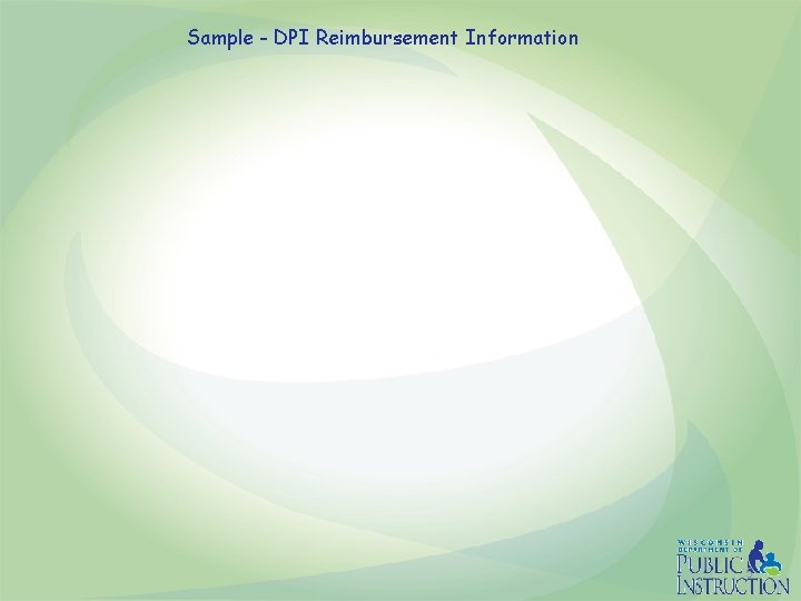 Sample - DPI Reimbursement Information 5 