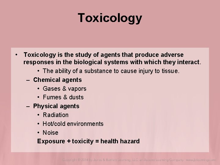 Toxicology • Toxicology is the study of agents that produce adverse responses in the Toxicology • Toxicology is the study of agents that produce adverse responses in the