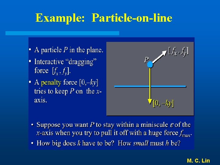 Example: Particle-on-line M. C. Lin 