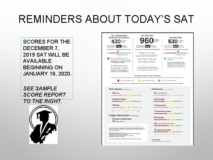 REMINDERS ABOUT TODAY’S SAT SCORES FOR THE DECEMBER 7, 2019 SAT WILL BE AVAILABLE