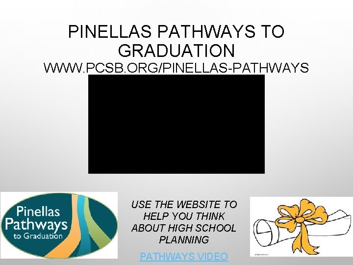 PINELLAS PATHWAYS TO GRADUATION WWW. PCSB. ORG/PINELLAS-PATHWAYS USE THE WEBSITE TO HELP YOU THINK