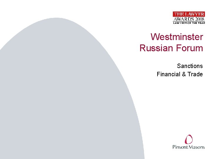 Westminster Russian Forum Sanctions Financial & Trade 
