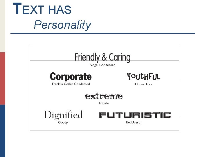 TEXT HAS Personality 