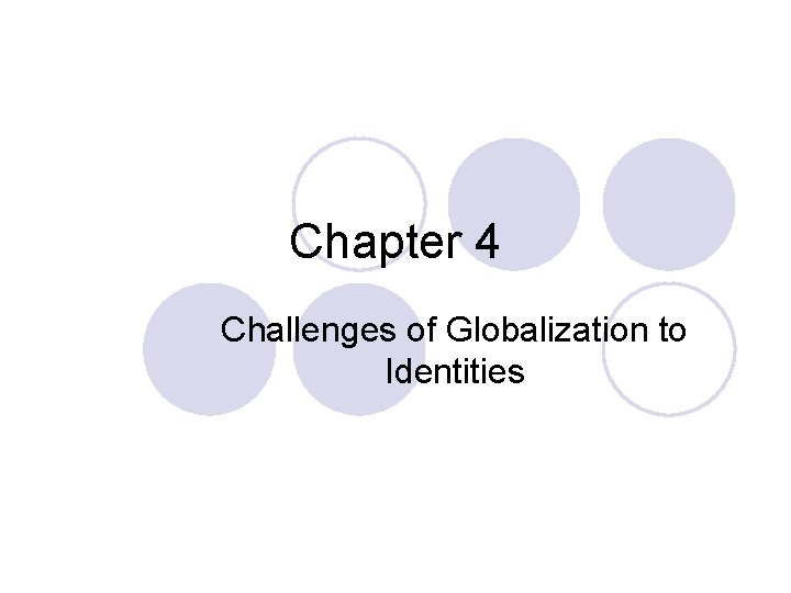 Chapter 4 Challenges of Globalization to Identities 