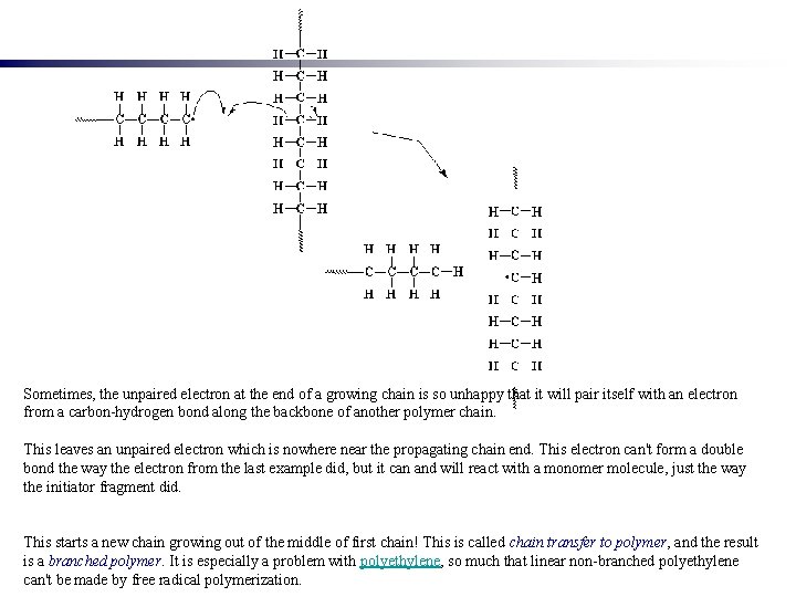 Sometimes, the unpaired electron at the end of a growing chain is so unhappy
