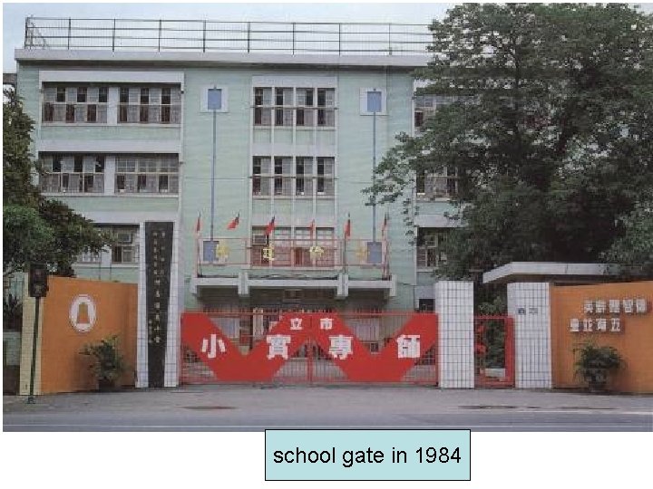 school gate in 1984 