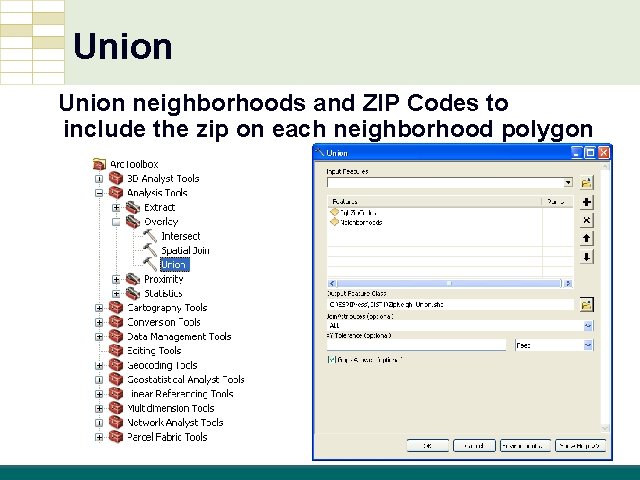 Union neighborhoods and ZIP Codes to include the zip on each neighborhood polygon GIS