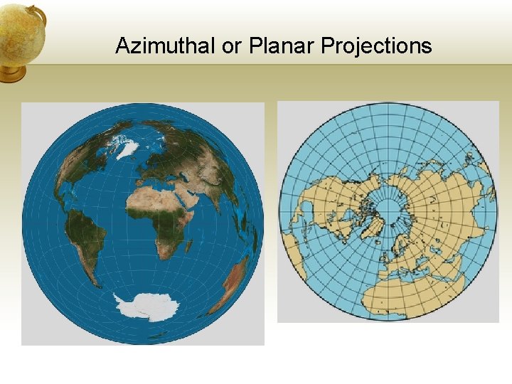 Azimuthal or Planar Projections 