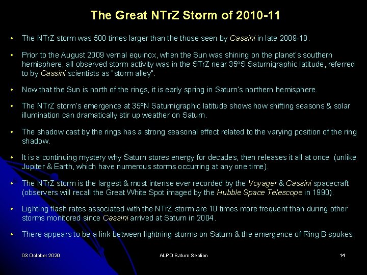 The Great NTr. Z Storm of 2010 -11 • The NTr. Z storm was