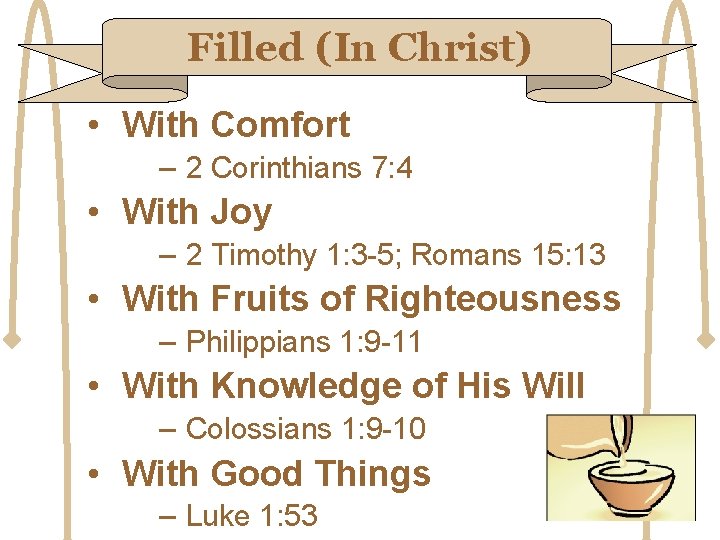 Filled (In Christ) • With Comfort – 2 Corinthians 7: 4 • With Joy