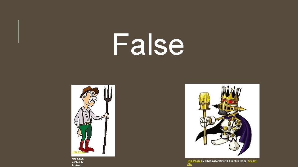 False This Photo by Unknown Author is licensed under CC BY -SA 