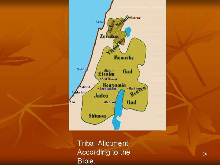 Tribal Allotment According to the Bible. 24 Tribal Allotment According to the Bible. 24