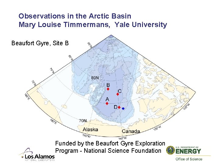 Observations in the Arctic Basin Mary Louise Timmermans, Yale University Beaufort Gyre, Site B