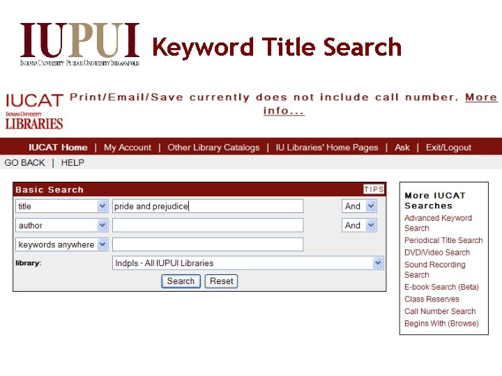 Keyword Title Search 