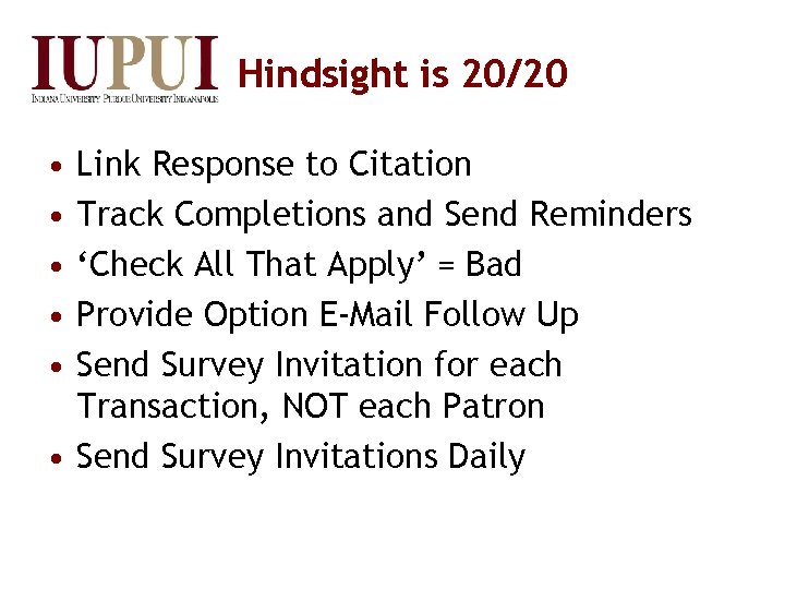 Hindsight is 20/20 • • • Link Response to Citation Track Completions and Send
